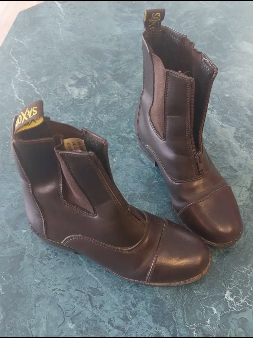 Saxon Brown Leather Paddock Boots